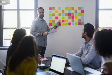 Businessman leading a presentation in office - GIOF02661