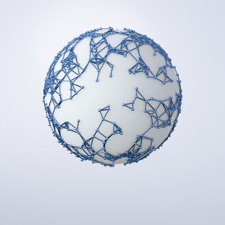 Spheres and grid on spherical surface, 3d rendering - UWF01219