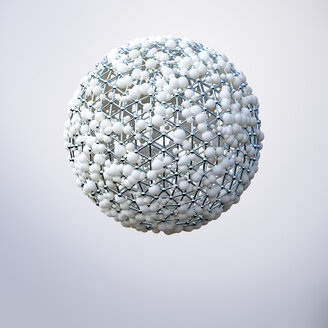 Sphere connected with grid, 3d rendering - UWF01220