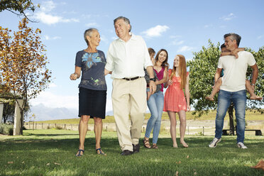 Glückliche Großfamilie im Garten - ZEF13944