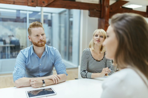 Business people working together in office stock photo