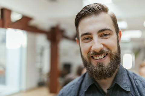 Portrait of a smiling young man stock photo