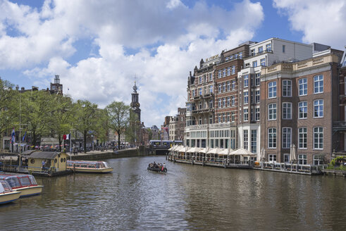 Netherlands, Amsterdam, view over Amstel river to Munttoren - ELF01844