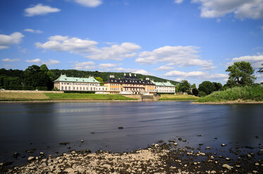 Germany, Saxony, Dresden, Pillnitz Castle at Elbe River, Wasserpalais - BTF00487