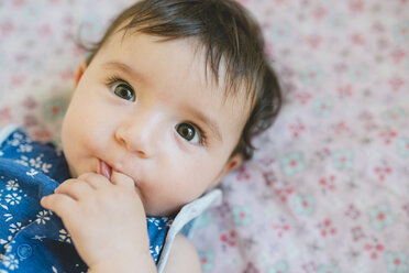 Portrait of baby girl with finger in mouth - GEMF01694