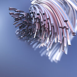 3D Rendering, Waves of metal strands reaching out - UWF01240