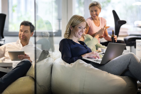 Casual business people in office stock photo