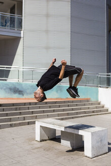 Man exercising Parkour discipline in the city - MGIF00001