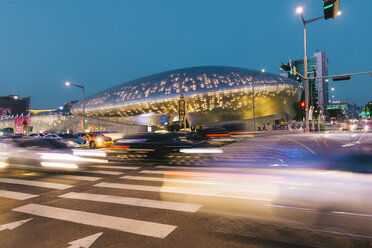 South Korea, Seoul, Dongdaemun Design Plaza by night - GEMF01713