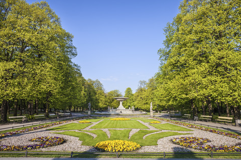 Polen, Warschau, Sächsischer Garten im Frühling, lizenzfreies Stockfoto