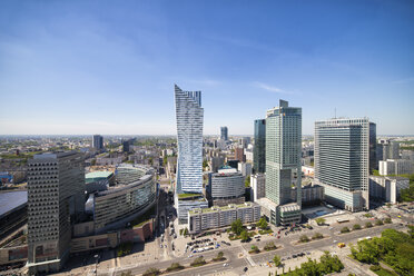 Poland, Warsaw, cityscape, skyscrapers along Emilii Plater street - ABOF00228