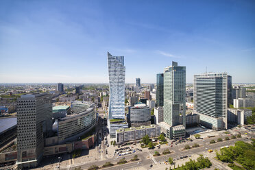 Polen, Warschau, Stadtbild, Wolkenkratzer entlang der Emilii-Plater-Straße - ABOF00228