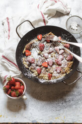 Kaiserschmarrn with fresh strawberries and icing sugar - SBDF03226