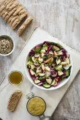 Mixed salad, bread and dip - EVGF03252