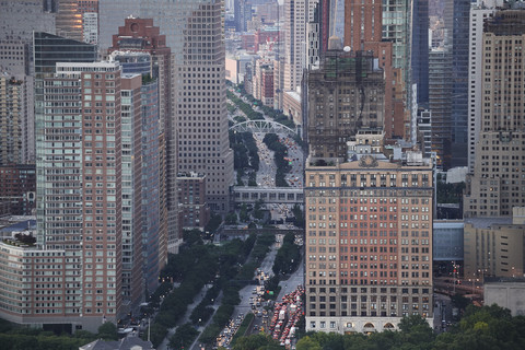USA, New York City, Verkehr, Luftaufnahme, lizenzfreies Stockfoto