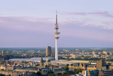 Germany, Hamburg, view to Heinrich-Hertz-Tower in the evening - RJF00703