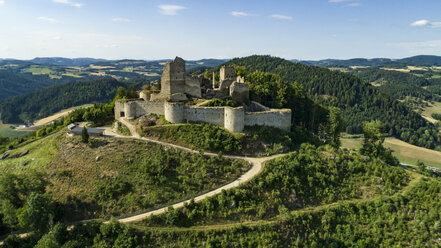 Österreich, Mühlviertel, Blick auf die Burgruine Ruttenstein - AI00440