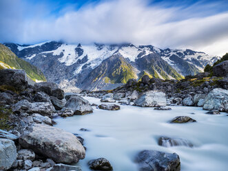 Neuseeland, Südinsel, Blick auf das Hooker Valley im Mount Cook National Park - STSF01257