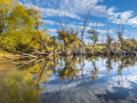 Neuseeland, Südinsel, Region Canterbury, Wasser in der Nähe des Lake Tekapo, lizenzfreies Stockfoto