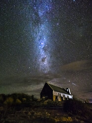 New Zealand, South Island, Canterbury Region, Church of the Good Shepherd at night - STSF01264