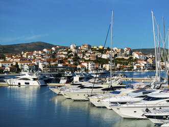 Croatia, Dalmatia, Adriatic Sea, Rogonizca, Yachts at marina - AMF05421