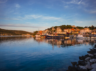 Croatia, Dalmatia, Rogoznica, Bay with fishing harbor - AMF05427
