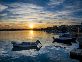 Croatia, Dalmatia, Rogoznica, Bay with marina and boats in foreground - AMF05428