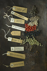 Various sorts of pepper and labelled tags - ASF06098