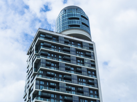 Deutschland, Frankfurt, neuer Henninger-Turm, lizenzfreies Stockfoto