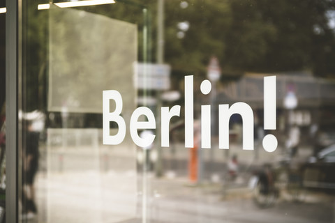 Germany, Berlin, window display with the word 'Berlin' stock photo