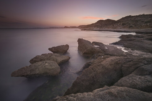 Spain Alicante, Rock coast at dusk - DHCF00146