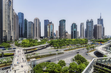 China, Shanghai, Lujiazui, view to skyline - THAF01979