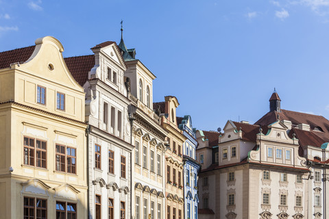 Tschechische Republik, Prag, Häuserzeile am Altstädter Ring, lizenzfreies Stockfoto