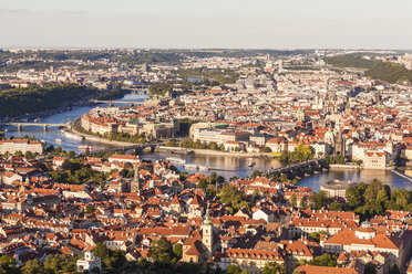 Czech Republic, Prague, cityscape with old town, Charles Bridge and Vltava - WDF04110