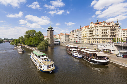 Czech Republic, Prague, Vltava, tourboat, hotel boat and restaurant Matylda - WD04141