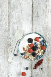 Bowl of granola with natural yoghurt and berries - ASF06104
