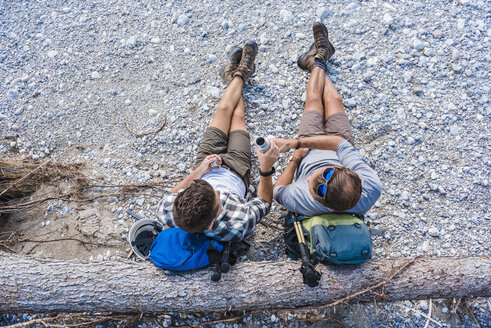 Two hikers having a rest, top view - DIGF02794