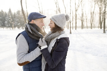 Happy senior couple in winter landscape - HAPF02158