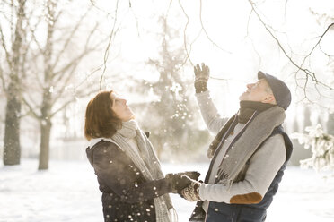 Happy senior couple in winter landscape - HAPF02167