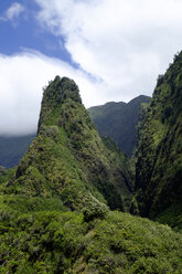 USA, Hawaii, Maui, Iao Valley State Park, The Needle, lava mountain - HLF01022