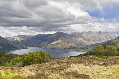 UK, Schottland, Kintail, Blick auf Loch Duich und Five Sisters of Kintail - FOF09331