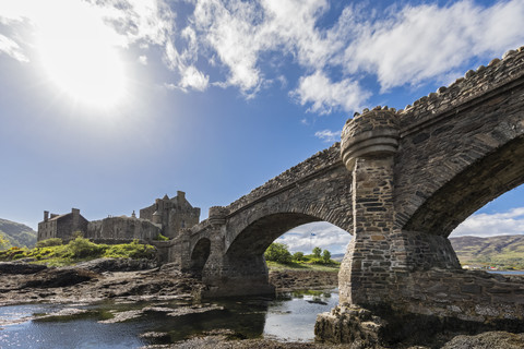 UK, Schottland, Dornie, Loch Duich, Eilean Donan Castle, lizenzfreies Stockfoto