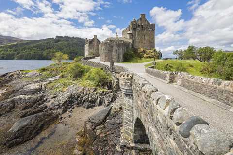UK, Schottland, Dornie, Loch Duich, Eilean Donan Castle, lizenzfreies Stockfoto