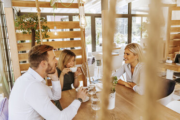 Drei Freunde treffen sich in einem Cafe - ZEDF00841