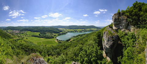 Deutschland, Bayern, Franken, Forrenbach und Happurger See, lizenzfreies Stockfoto