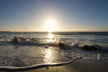 UK, Cornwall, unset over Sennen Cove Beach - SIEF07530