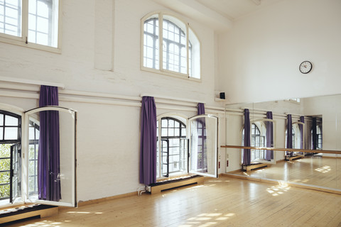 Empty dance studio stock photo