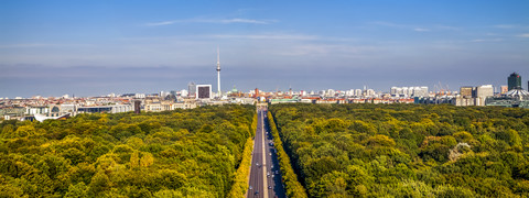 Deutschland, Berlin, Blick von der Siegessäule auf die Stadt, lizenzfreies Stockfoto