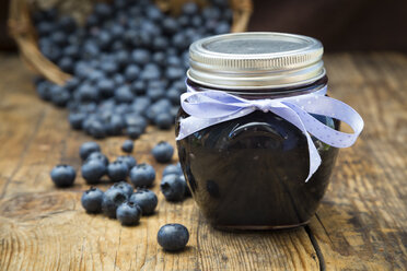 Homemade blueberry jam in jar - LVF06280