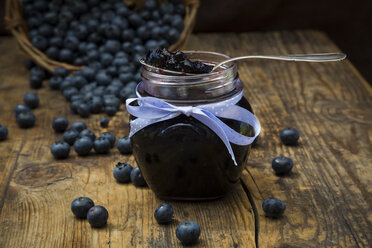 Homemade blueberry jam in jar - LVF06282